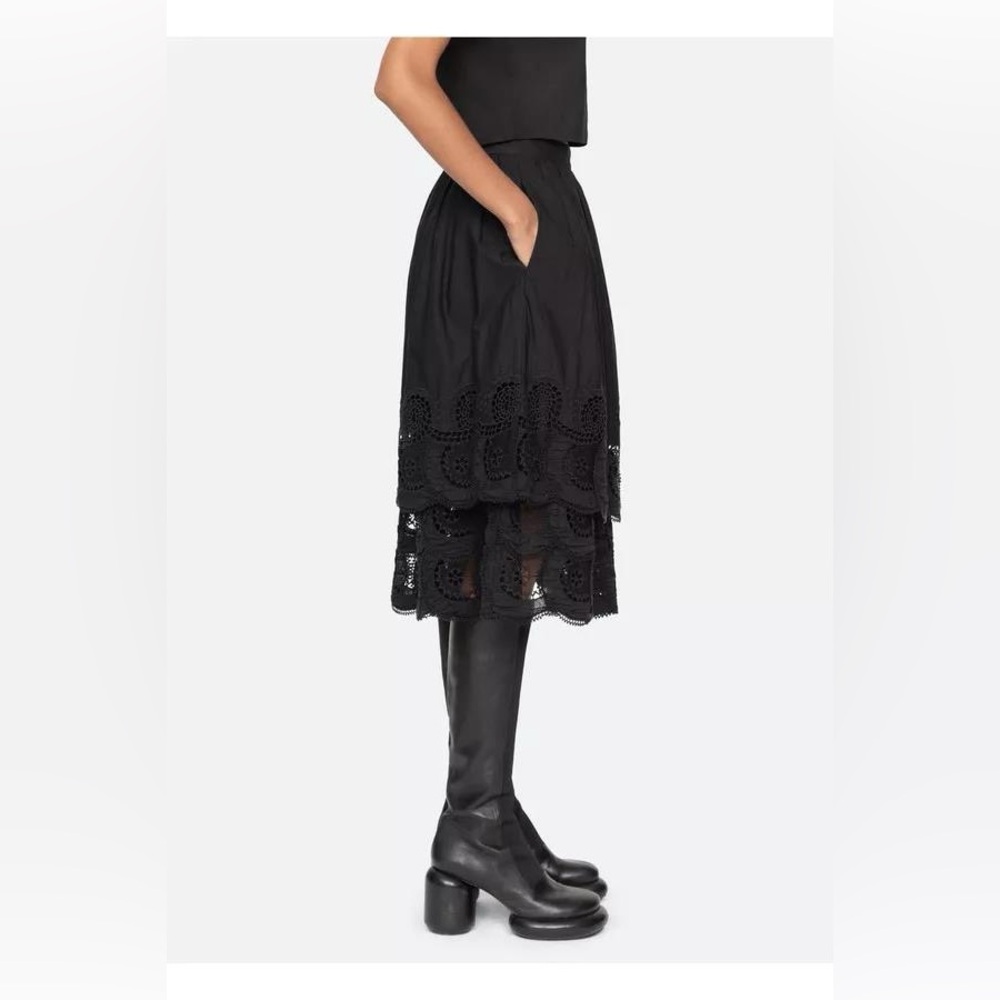 NWT $425 Sea Drea Embroidery Tiered Skirt - Picture 5 of 8